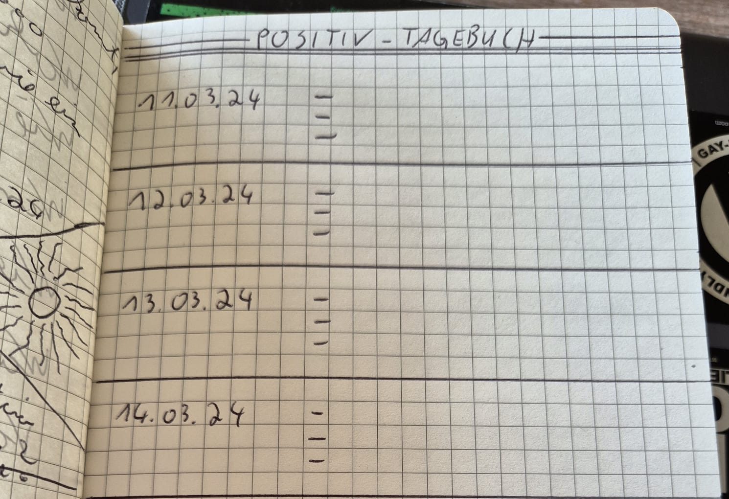 Foto meines Positiv-Tagebuches