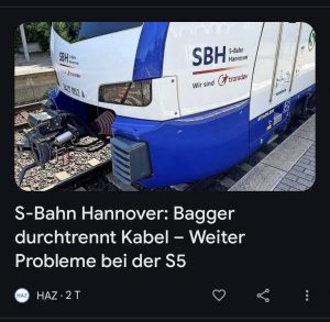 Screenshot wegen einer Verzögerung der SBH