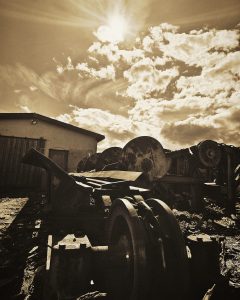 Schwarz/Weiß Foto des Sägewerks in Goldbeck