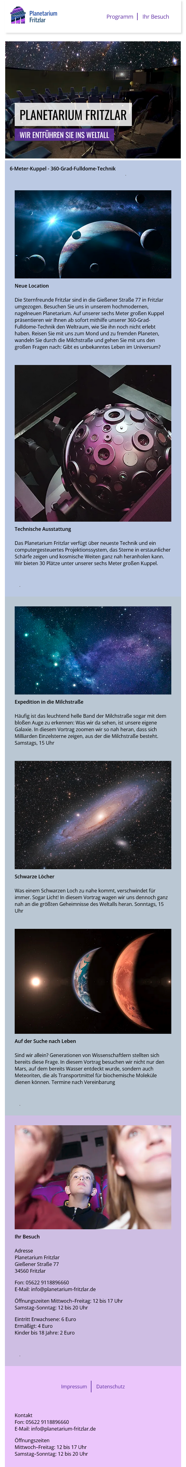 Screenshot eines One-Pagers für Smartphone-Ansicht im Rahmen der Zwischenprüfung