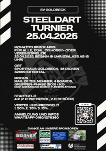 Flyer für ein Dartturner des Sportvereins als Beispiel für mein Portfolio